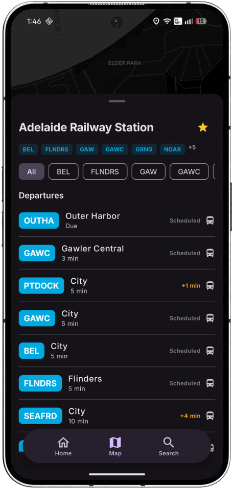 MetroHop app running on a phone